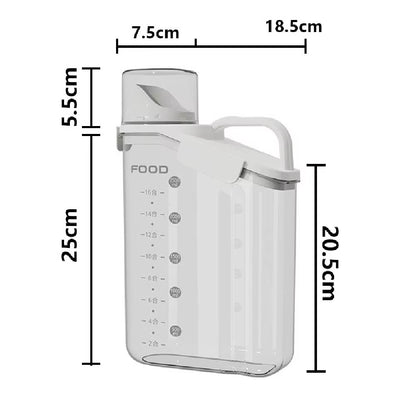 Airtight Grain Storage Container with Built-in Measuring Cup