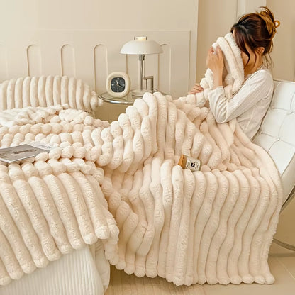 Luxury Soft Faux Rabbit Fur Throw Blanket