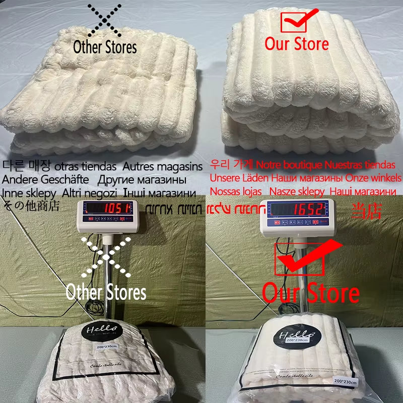 Luxury Soft Faux Rabbit Fur Throw Blanket