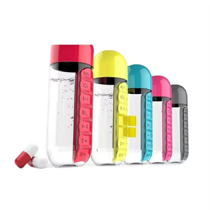 2-in-1 Water Bottle & Daily Pill Organizer