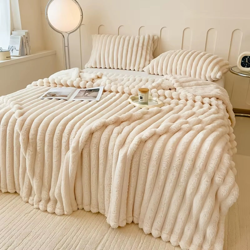 Luxury Soft Faux Rabbit Fur Throw Blanket