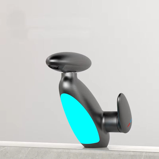 Transform Your Bathroom with the Elegant Deck Mounted LED Pull Out Faucet – 4 Modes Waterfall Basin Sink Mixer in Matte Black