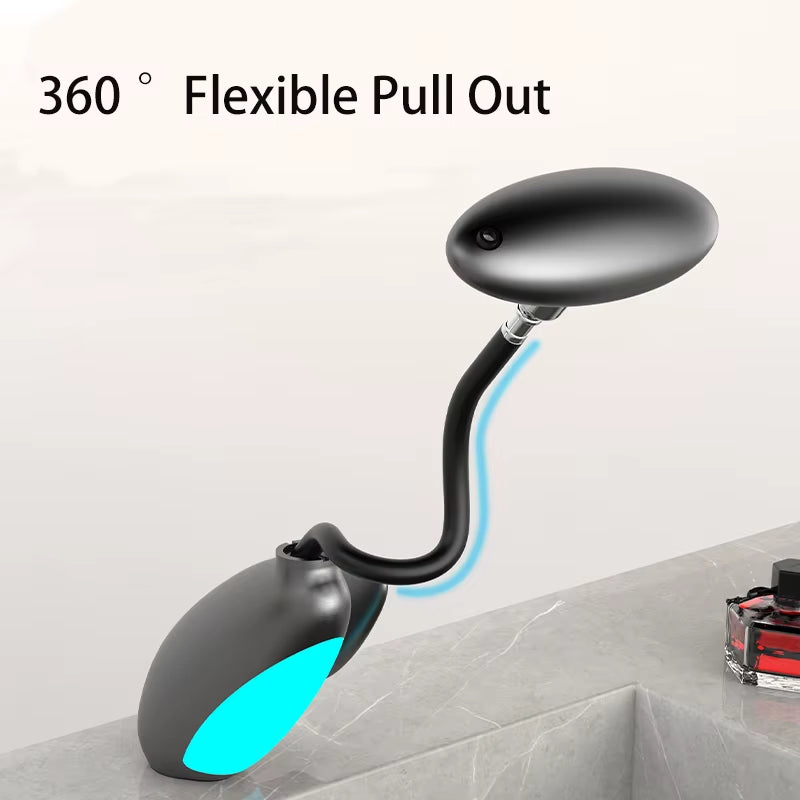Transform Your Bathroom with the Elegant Deck Mounted LED Pull Out Faucet – 4 Modes Waterfall Basin Sink Mixer in Matte Black