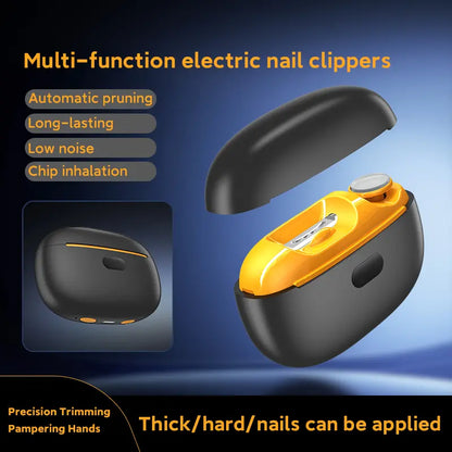 Myotara 3-in-1 Electric Nail Clipper – Effortlessly Trim, Shape & Smooth Nails for the Whole Family with Adjustable Slots, Built-In LED Light & Magnifier