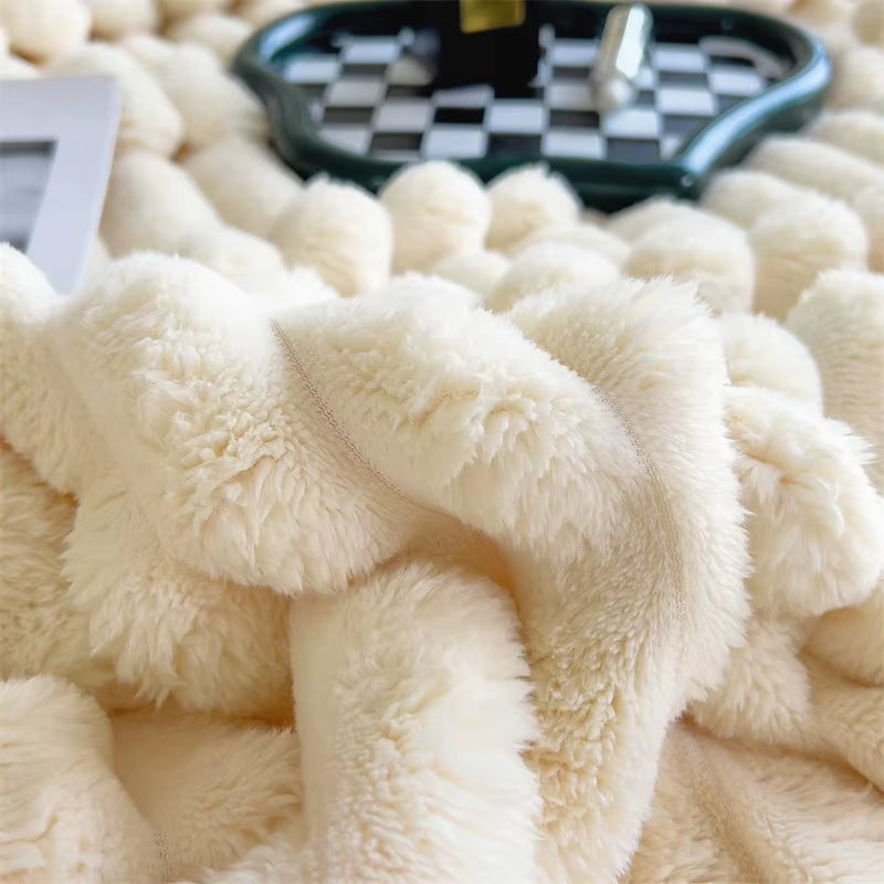 Luxury Soft Faux Rabbit Fur Throw Blanket