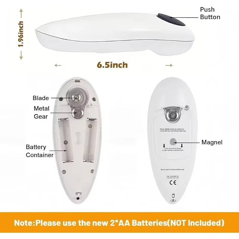 1Pc Automatic Can Opener: Smooth, Safe, Hands-Free