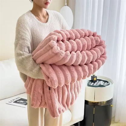 Luxury Soft Faux Rabbit Fur Throw Blanket